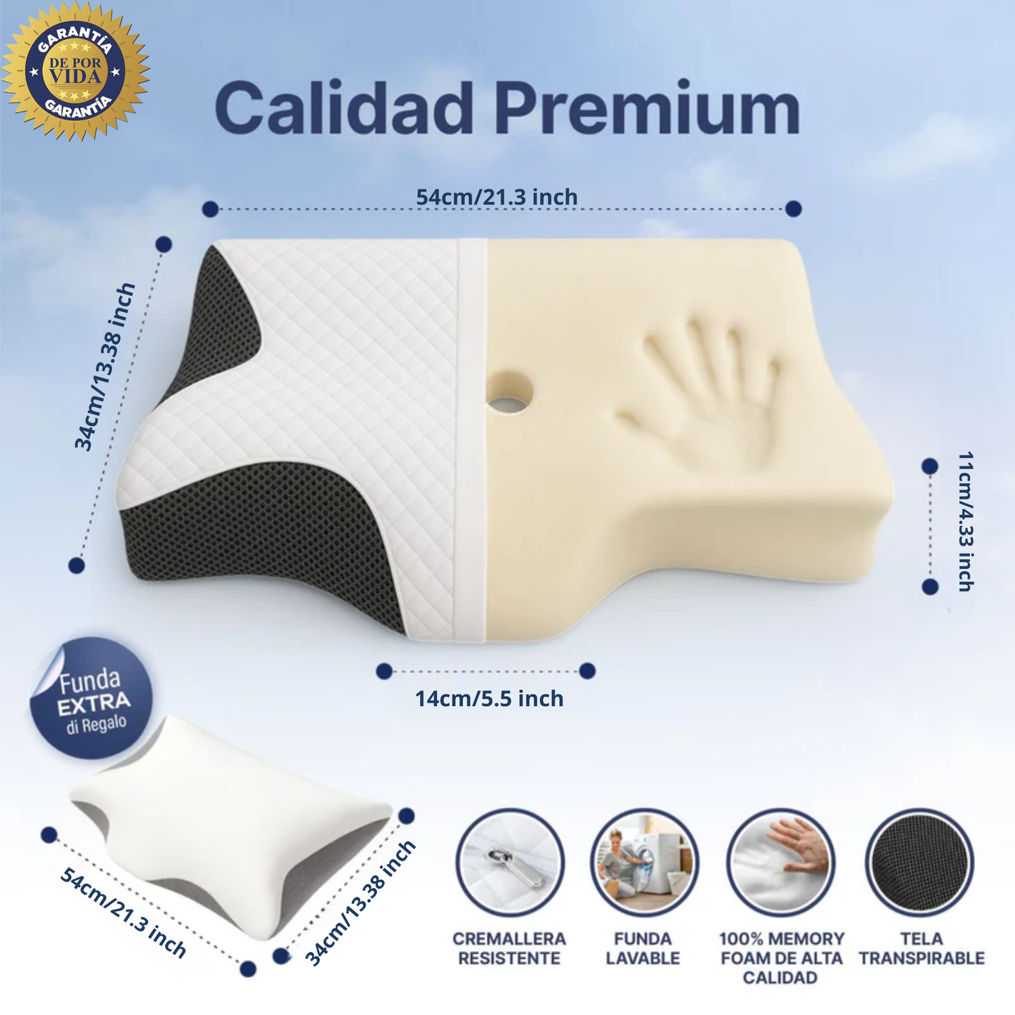 Almohada Ergonómica Cervical LunaraRelax™