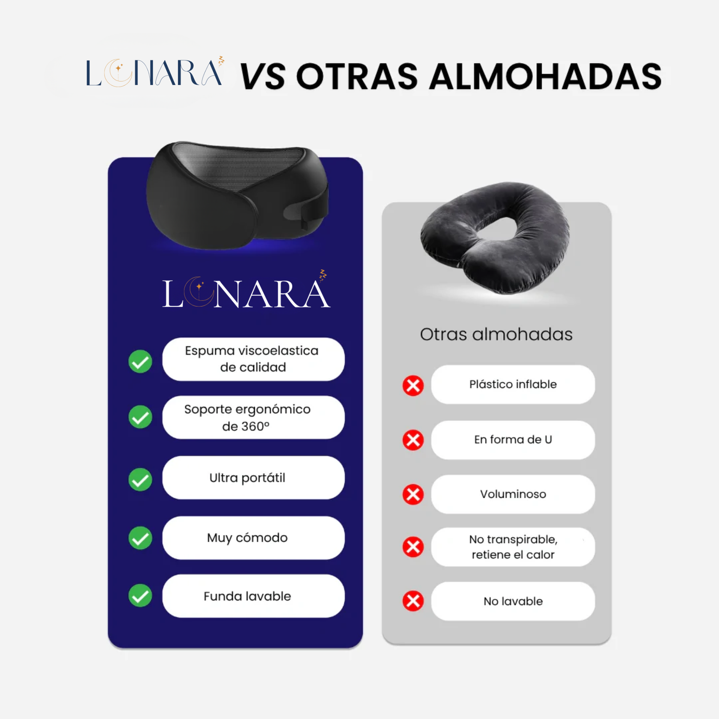 Almohada Lunara Travel 360™